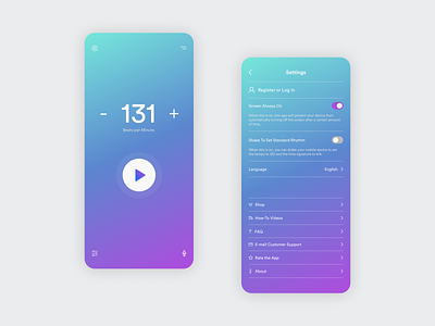 Daily UI 015 – On/Off Switch app application daily ui daily ui challenge design gradient interface metronome mobile mobile app settings simple switch ui ux