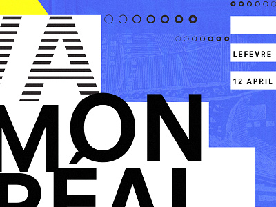 On va à Montréal ! geometric layered map shapes teture typography