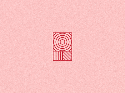 R / Reject abstract geometric identity logo modern monostroke