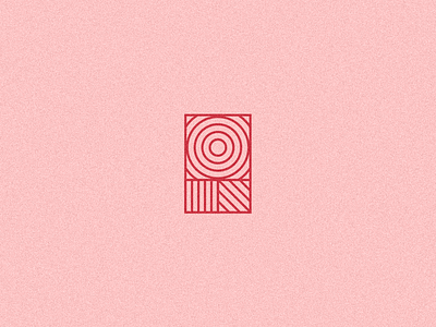 R / Reject abstract geometric identity logo modern monostroke