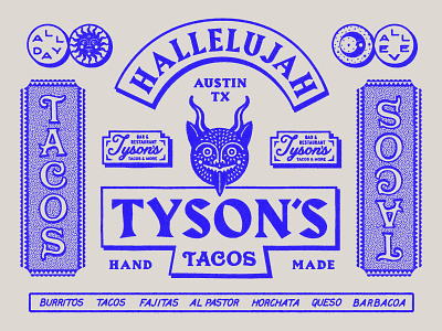 Tyson's Tacos Branding Flash austin brand design brand identity branding design devil graphic design illustration logo restaurant tacos typogaphy