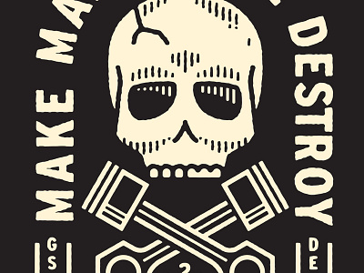 Demolition Derby Skull car graphic design hot rod skull texture typography