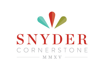 Snyder Cornerstone abstract branding building icon logo logomark retro serif typography