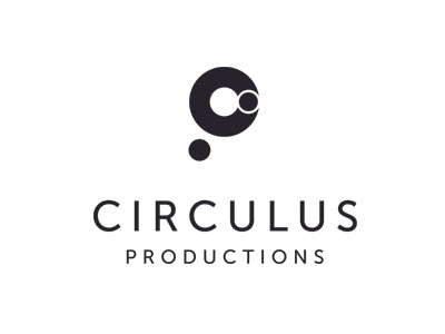 Circulus Productions Logo abstract black and white circle icon logo typography