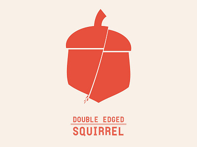Double Edged Squirrell acorn logo slice