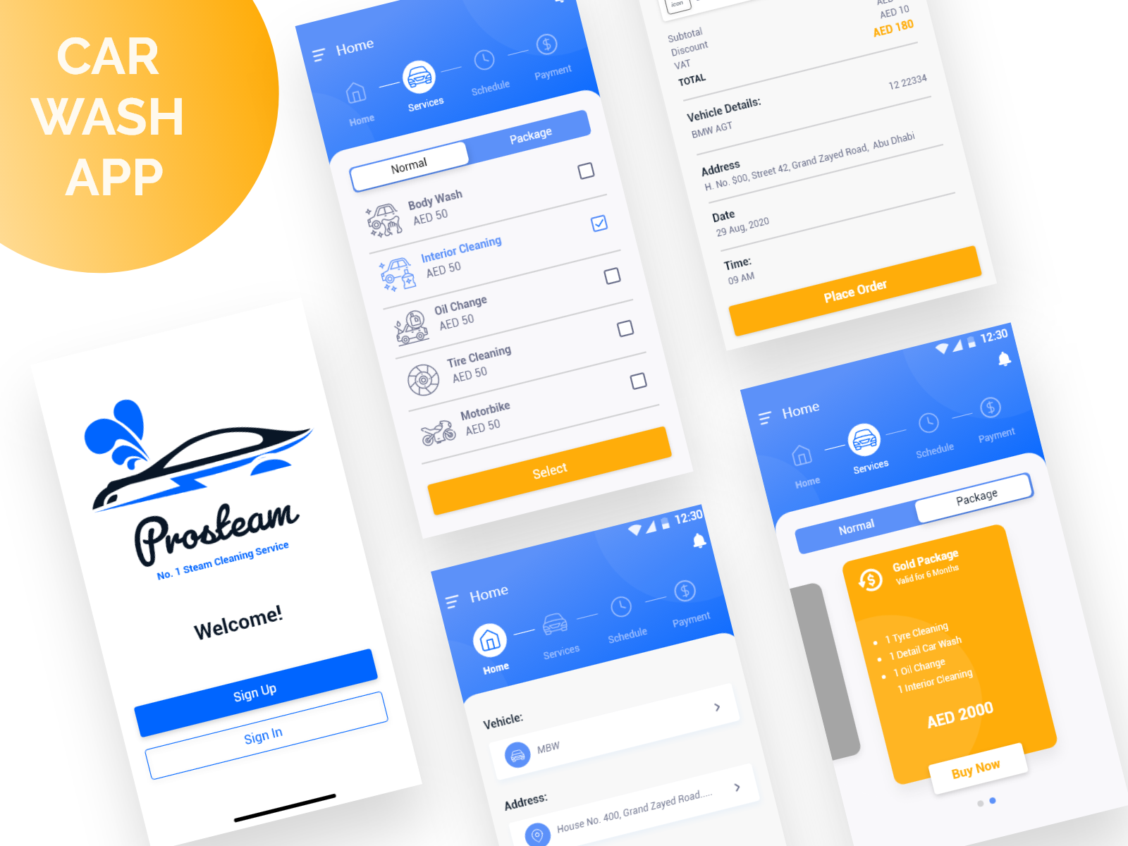 Car Wash App UI Design by Ayesha Dar on Dribbble
