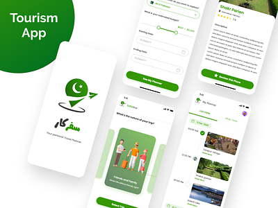 Tourism App 3d android app design illustration ios logo mobile online pakistan tourism travel ui uidesign uiux