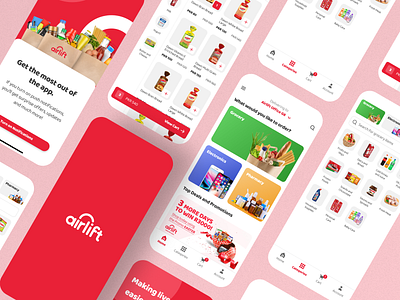 Airlift - Grocery Delivery App app delivery food grocery mobile online qcommerce service ui uidesign