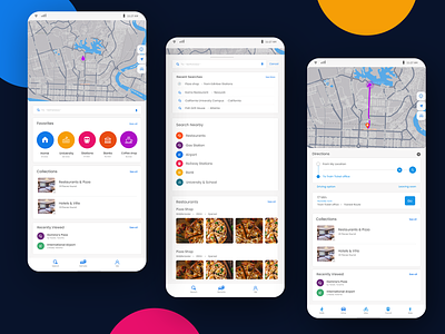 Location Search with map Mobile App Design