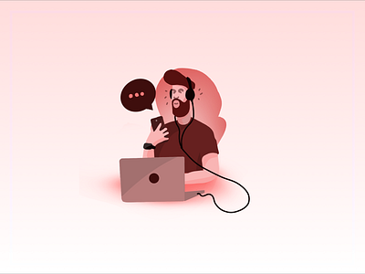 Remotely Designer design agency illustration listener listening mobile music work
