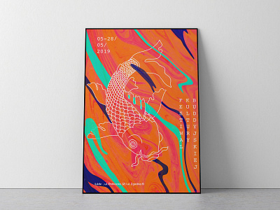 Poster_Buddhist Culture Festival buddhism colors drawing fish graphic design illustration poster poster design