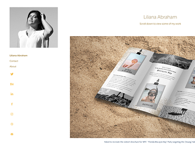 www . Liliana Abraham . com ✨ adobe bnw branding contact designs link new personal logo portfolio simple web web designer webdesign website website concept