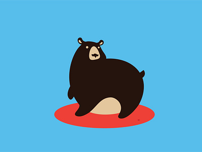 Bear and ball (3) ball bear blue character illustration symbol