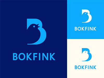 Bokfink bird design graphic design letter logo logotype symbol