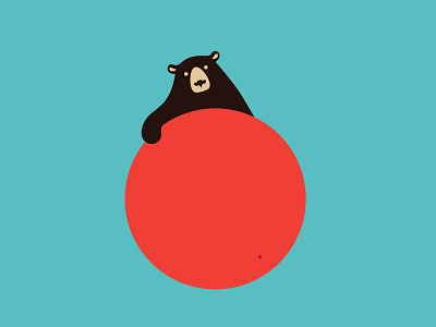 Bear and ball ball bear character design illustration vector