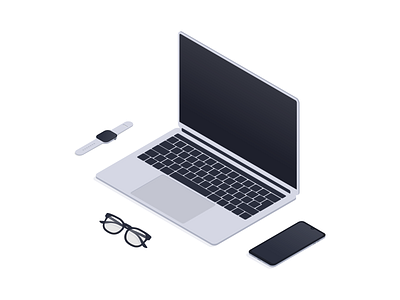 Workspace desk download free glasses illustration isometric laptop notebook phone svg vector watch workspace