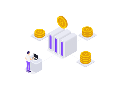 Cryptocurrency bitcoin crypto cryptocurrency download finance finances financial free illustration isometric miner mining money svg vector