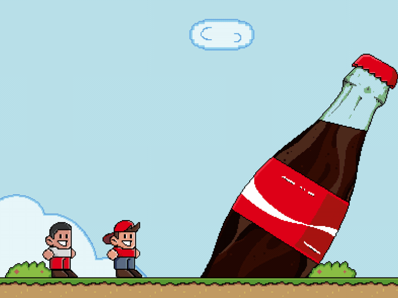 Coca Cola Next Level 2020 animation character coca cola illustration motiongraphics pixelart