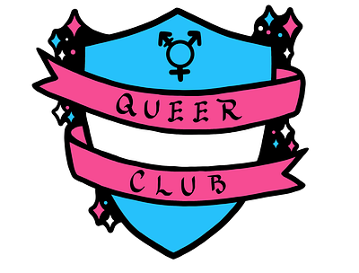 Queer Club Enamel Pin adobe design digital art enamel pin feminist illustration ipad pro lgbtqia pin typography vector