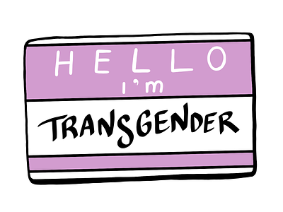 Transgender Name-tag Enamel Pin adobe design digital art enamel pin feminist illustration ipad pro lgbtqia logo pin design typography vector