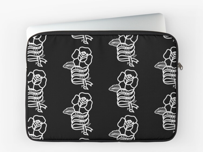 Boys Can Cry Laptop Sleeve black and white feminist flowers goth metal occult punk roses tattoo art tattoo design tattoos
