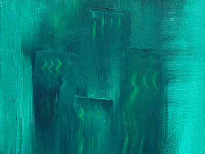 Emerald City abstract cityscape fine art painting surrealist