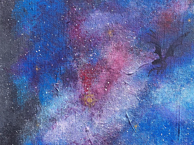 Part 2 of 2: Lost Souls acrylic art dragons fine art galaxy painting space