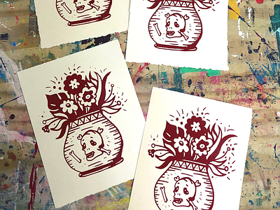 Dead Flowers Silkscreen Prints art fine art flowers print printing process skulls studio tattoo art