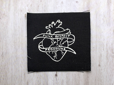 Punx Respect Pronouns apparel design heart lgbtq printing punk rebel silcacreen tattoo art