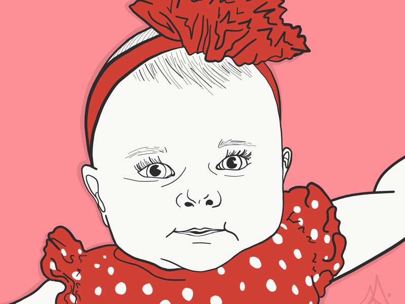 Baby Portrait custom design cute baby vector art adobe draw pop art commissions open digital art portraits baby photo