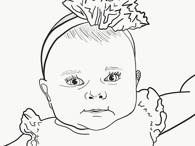 Lines only version: Baby Portrait apple pencil baby photos digital art digital design portraiture social media icon vector drawing