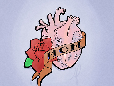 Mom Heart Tattoo design adobe design digital art painting photoshop tattoos