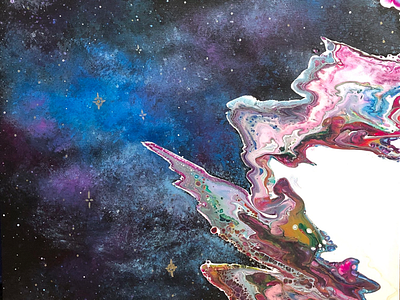 Unicorn Galaxy acrylic painting acrylic pour galaxy