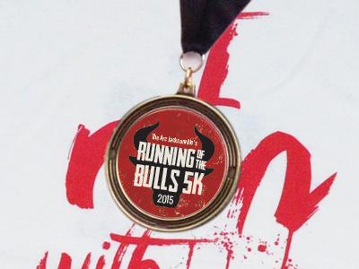 Running of the Bulls 5K Medal 2015 5k design jacksonville medal running of the bulls the arc jacksonville