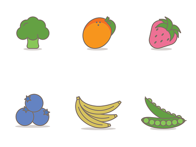 Eat Your Fruits And Veggies Icons fruit icons illustrations vegetables veggies