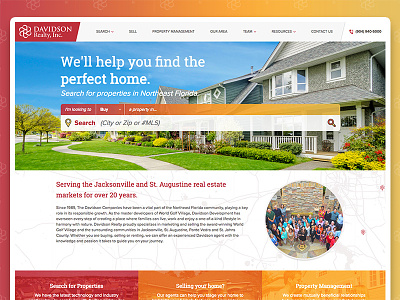 Davidson Realty, Inc. Website design real estate ui ux website
