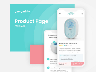 Product Page - Pumpables ecommerce mobile first mobile ui mobile ui design mobile ux product design product page ui design ux design