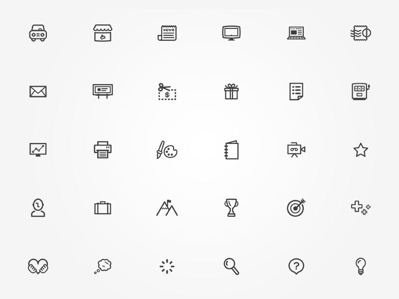 Icons by Evan Strater for Studio Science on Dribbble