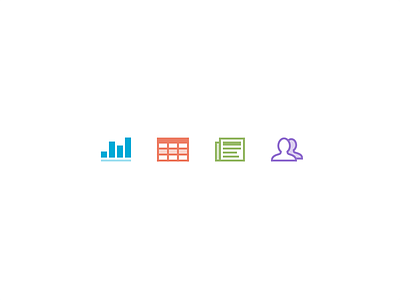 Icons charts design icons news people product saas set