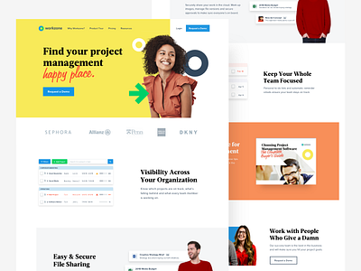 Workzone - Homepage design marketing product saas site software tech ui ux visual web