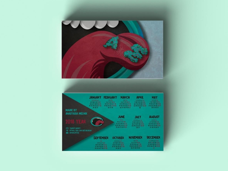 Personal business card with calendar