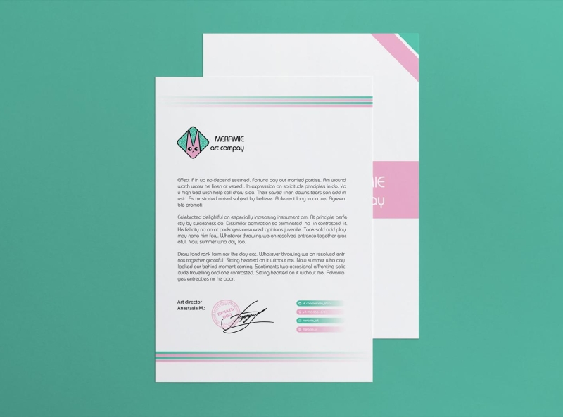 An official letterhead for a creative agency branding branding identity design graphic design illustration logo typography vector