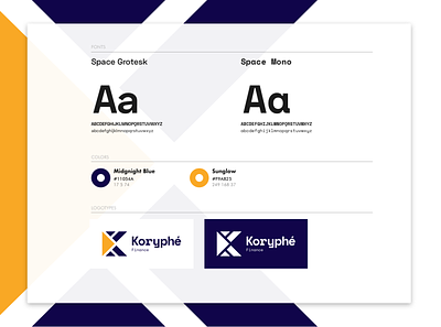 Koryphé Finance - Brandbook art direction brand brand design brand identity brandbook branding colors design design system fonts identity logo logotypes synerghetic ui design visual identity