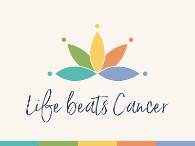 Life Beats Cancer Logo adobe branding calm cancer colour palette colourful graphicdesign handlettering icon illustration logo logo design branding logodesign lotus script vector