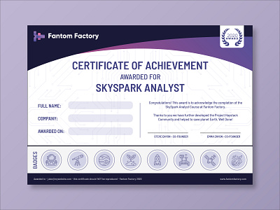 Certificate Design - Fantom Factory astronaut branding certificate design education graphicdesign icon illustration learning print typography vector