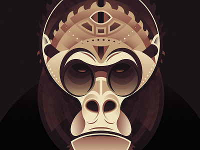 Geometric Gorilla animal geometric gorilla illustrator monkey vector