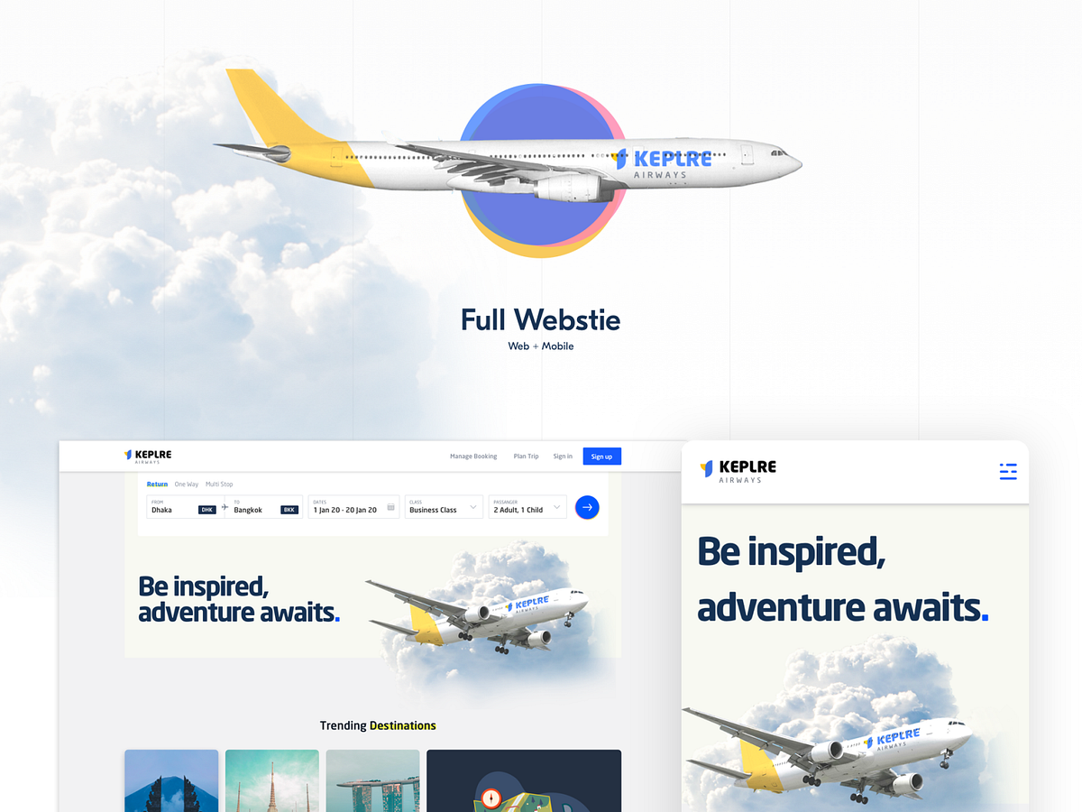 Keplre - Airlines Website Concept by Ferdaus Kabir for Italica Studio ...