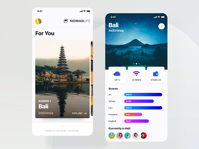 Nomad Life Mobile Application Concept