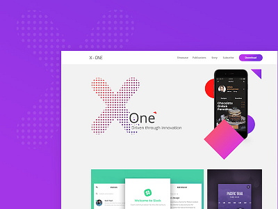 X - One App Developers Website abstract agency app colorful creative developers landing website xone