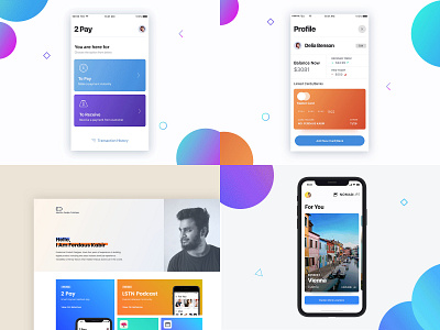 2018 animation app blue colorful design interaction interface podcast profile ux vector